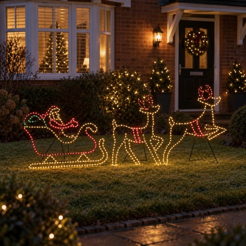 Santa sleigh reindeer - sleigh, &