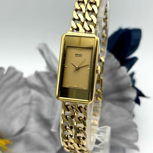 Seiko gold square - seiko, chain