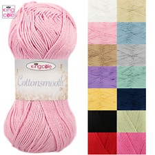 King Cole Cottonsmooth DK 100g Yarn Knitting Crochet Wool 100% Mercerised Cotton