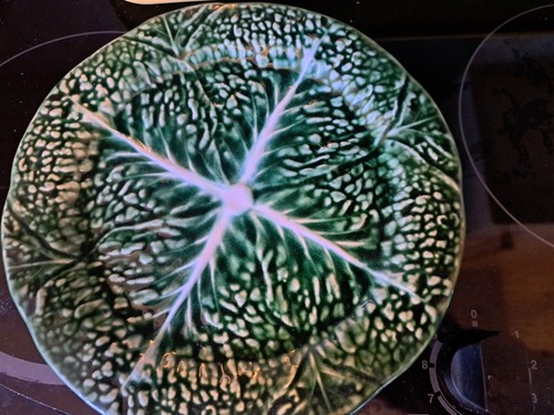 Green cabbage plate - green, by