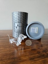 Swarovski Crystal  DACHSHUND LARGE  with metal spring tail 010003 with Box 