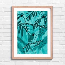 Colorful Tropical Parrots On