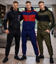 Mens Full Tracksuits Set Gym