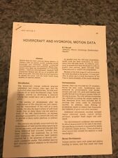 Hovercraft Hydrofoil motion study paper 1971 Science journal SES vessel report 