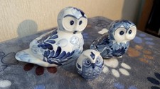 Set Of 3 Blue/White Decorative