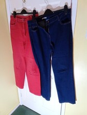 Two Pairs Ladies Cotton Trousers Stretch Fabric Size 16R  Tu & Cotton Trader