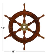 Wooden Ship Wheel 18" Inch Collectible Maritime Nautical Boat Steering Wall