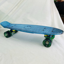 Penny Board (not) Style Skateboard - Blue Deck Green Wheels Charles Bentley