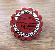 VINTAGE MIDLANDS AIR AMBULANCE 24 YEARS ENAMEL BADGE