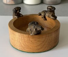 Cold Painted Bronze Dogs Bowl