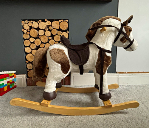 Plush brown white - brown, rocking