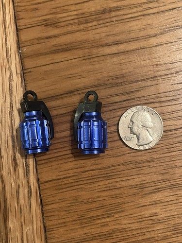Blue grenade valve caps - blue,