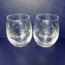 2x Remy Martin Glasses Tumbler Cognac Lowball Snifters Chunky Base Very Good Con