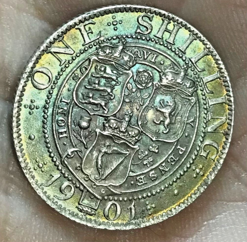 1901 shilling veiled head - veiled,