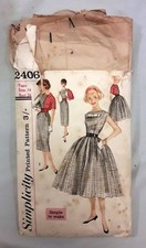 Vintage Simplicity Pattern 2406. Teen One-Piece Dress With Two Skirts And Jacket