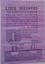 CLASSIC NUMBER PLATE DIGITS FIXING WASHERS  - NEW OLD STOCK