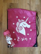 Personalised Childs Gym Bag, PE Kit School Kids Sport Football Swim Drawstring