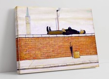 LS LOWRY, MAN LYING ON A WALL-