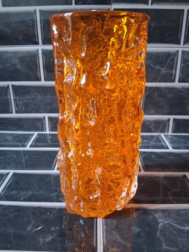 Whitefriars glass bark vase - bark,