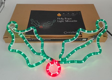 B&Q Christmas Holly Rope Light Silhouette Boxed Working D34 G739