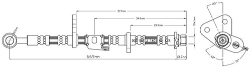 Brake hose left front - brake,