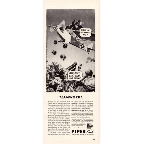 1943 piper cub - piper, aircraft