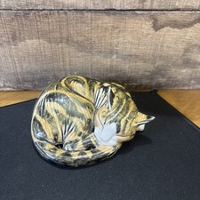 Vintage Clare McFarlane Living Ceramics Sleeping Cat  The Sussex Guild
