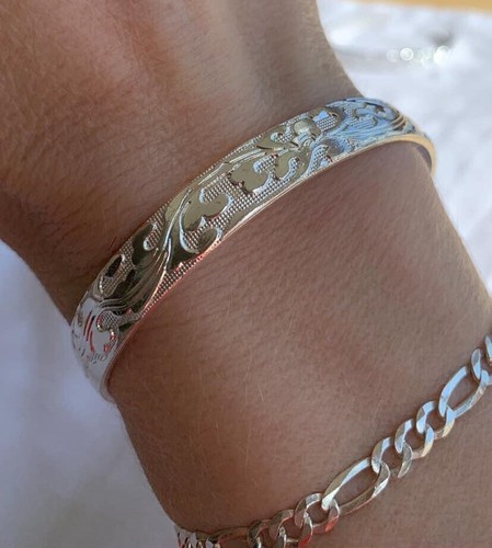 Silver adjustable bangle new - silver,