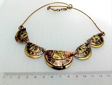 Brutalist Copper & Brass Statement Necklace A308