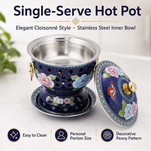 Cloisonné copper hot pot - cloisonné,