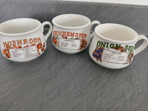 Vintage soup bowl mugs 3 - x,