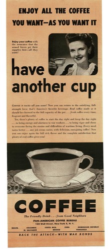 1943 pan american - pan-american, coffee