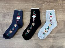 christmas themed ladies socks 3-pair cotton rich UK free delivery