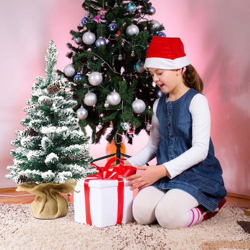 Mini flocked christmas tree - flocked,