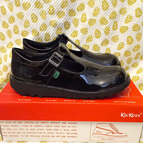 Kickers black patent kick - patent,