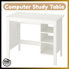 IKEA BRUSALI Desk Computer Study Table with Storage Shelves Home Office White