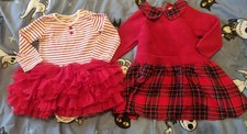 2x girls red dresses,  next