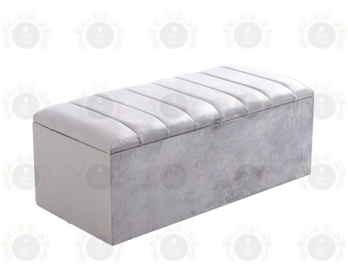 Plush velvet ottoman - plush, storage