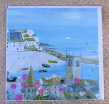 Whistlefish Card Above The St Ives Harbour Beach Hannah Cole Dog CORNWALL C784