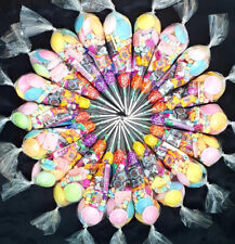 20 Pre Filled RETRO Sweet Cones Party Bags Kids Children Free Ribbon Vegetarian