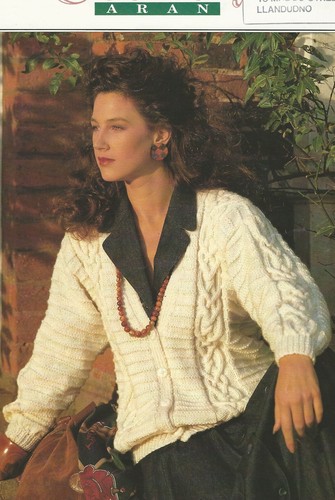 Ladies aran cable cardigan - 1,