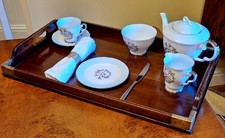 Stunning Antique Large Mahogany Butlers Tray With Brass Corners C1899