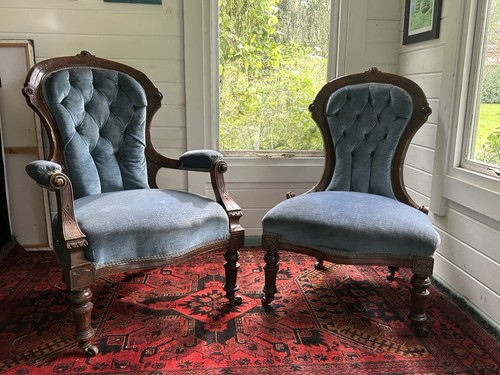 Pair 1840s victorian button - of,