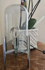 Smoked Glass Dome  With Silver Tripod Stand Modern Lamp Home Decor