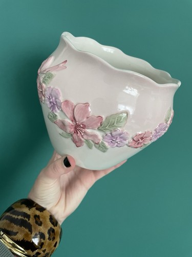 Vintage floral plant pot