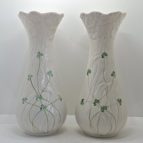 Belleek daisy vase - belleek, pair