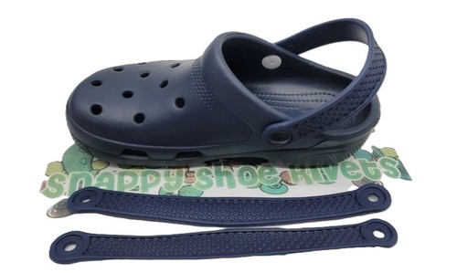 Heel straps navy rivets - heel,