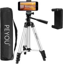 PEYOU Adjustable Tripod with Carry Bag – Lightweight Aluminium, Universal Mount