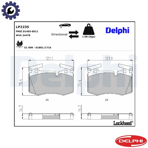 Brake pad set disc - set,
