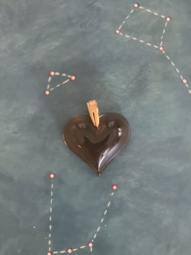 Lalique amber crystal heart - lalique,